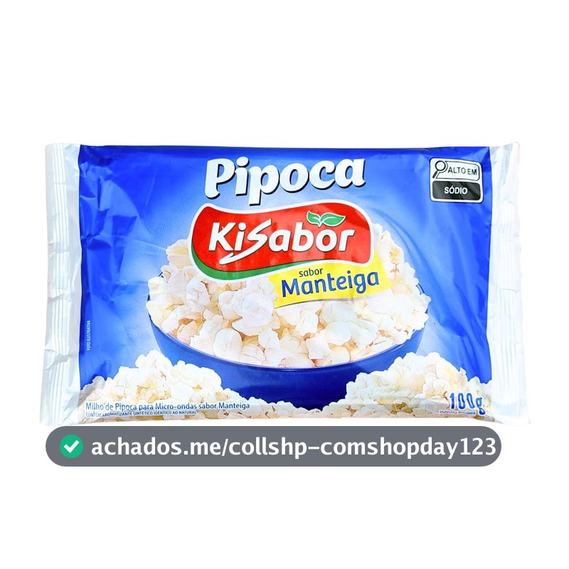 Pipoca de Microondas, KiSabor, Sabor Manteiga, 100g