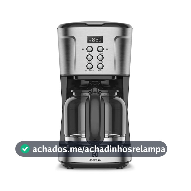 Cafeteira Elétrica Electrolux inox filtro permanente removivel capacidade 1,5L 38 xicaras função timer painel digital desligamento automatico ECM30 220v, cor aço escovado