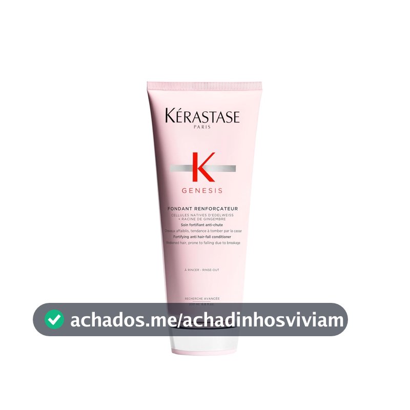 Kérastase Genesis Fondant Renforçateur, Condicionador Antiqueda Fortificante com Células de Edelweiss e Raiz de Gengibre para Cabelos Normais a Finos, 200ml