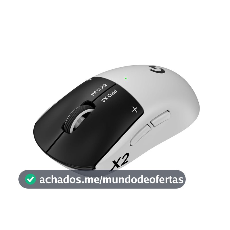 Mouse Gamer Sem Fio Logitech G PRO X2 SUPERSTRIKE LIGHTSPEED, Desempenho Ultra-rápido, Ultraleve (61 g), Cliques táteis personalizáveis, Carregamento USB-C - para PC/Mac/Notebook