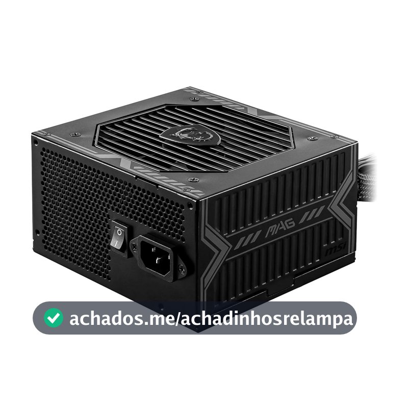 Fonte de Alimentação MSI MAG A650BN, 650W, 80 Plus Bronze, PFC Ativo, Com Cabo, Preto - MAGA650BNL
