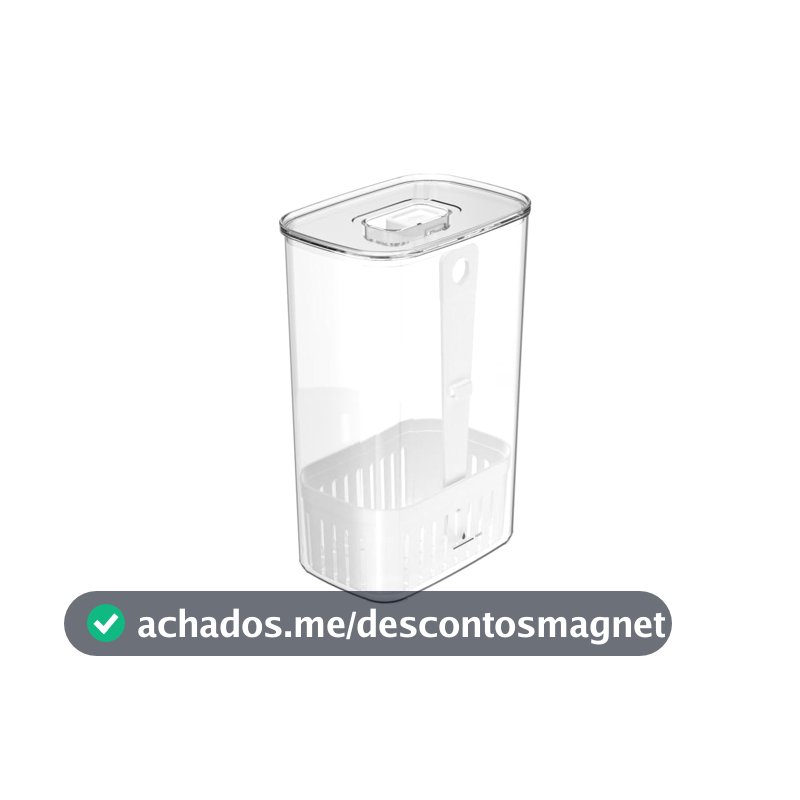 Ou Organizador de Temperos 2,3L Branco Linha Clear Fresh