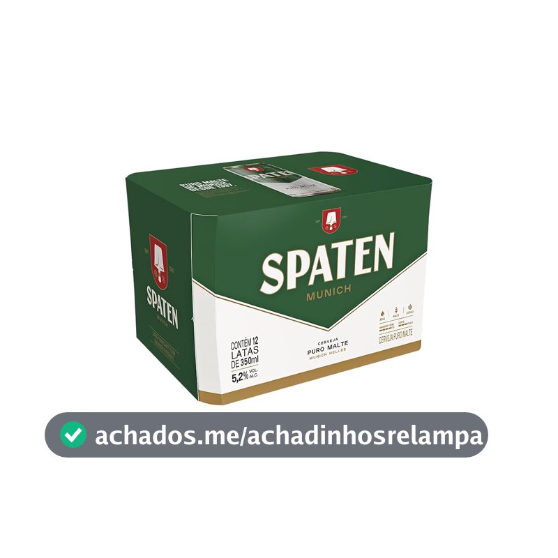 Cerveja Spaten, Puro Malte, Lata 350ml, Pack com 12 unidades