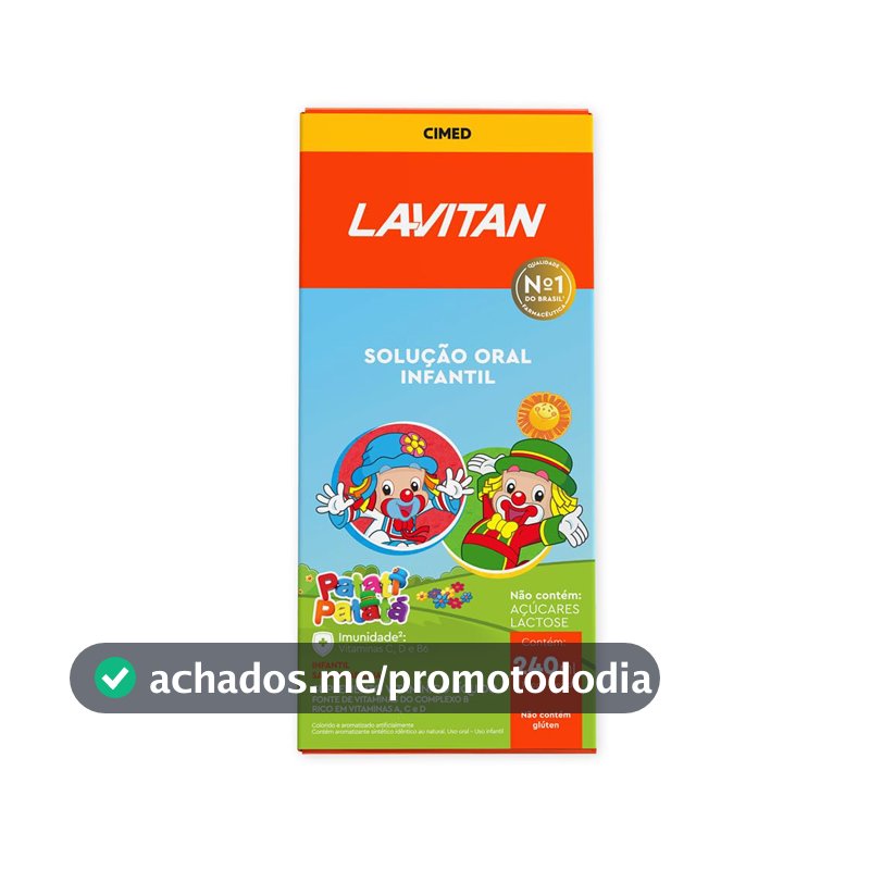 Vitamina Infantil Solução Oral Lavitan, Sabor Laranja, 240ml