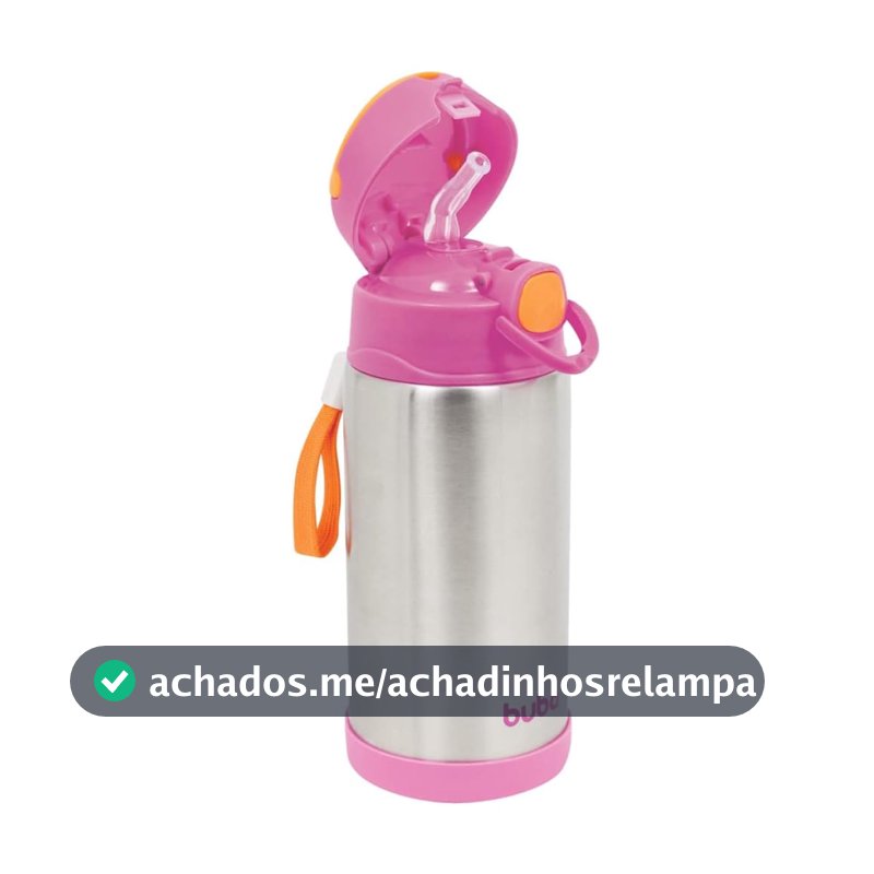 Garrafa Térmica Parede Dupla, Buba, Rosa, 400 ml