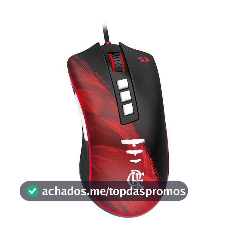 Mousepad Gamer Redragon Flamengo Mantle Preto e Vermelho Speed Tecido 900x400x4mm FL032