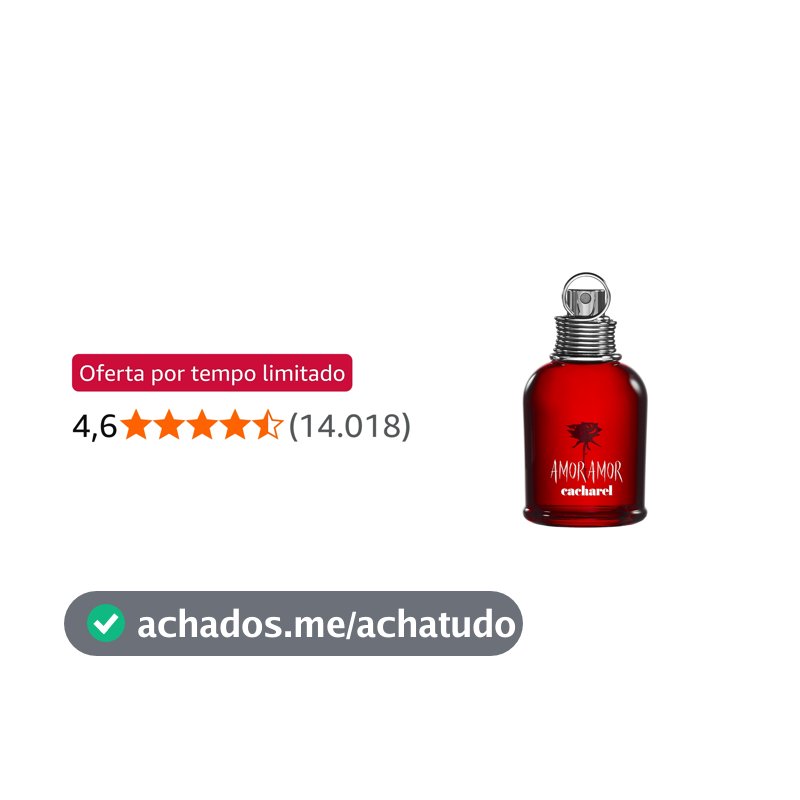 Cacharel, Amor Amor, Perfume Feminino, Fragrância Floral Frutada Ambarada com Notas de Grapefruit Rosa e Baunilha, Eau de Toilette com Fixação Equilibrada, Romântica para o dia e a noite