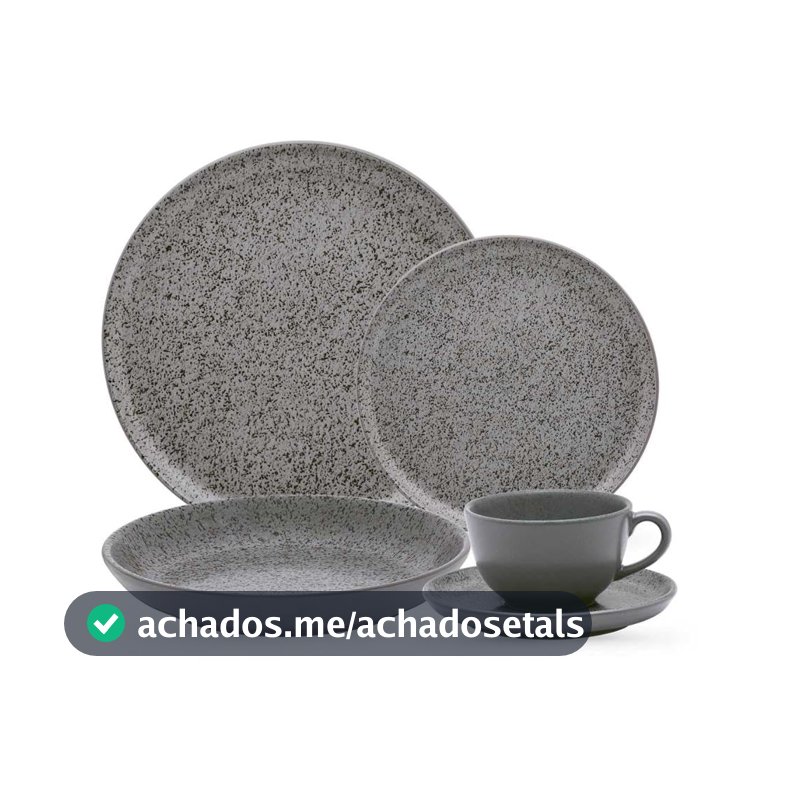 Aparelho de Jantar e Chá Oxford 20 Peças Flat Gray