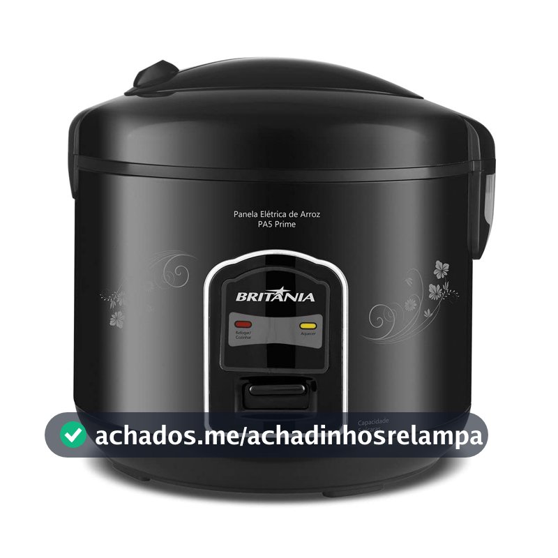 Britânia Panela Arroz, PA5 Prime, 400W, Preta, 110v,