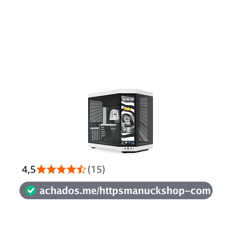 Gabinete Gamer Hyte Y70 Touch Infinite Panda, Mid Tower ATX, Tela LCD Touch 4K 14,1", Branco e Preto