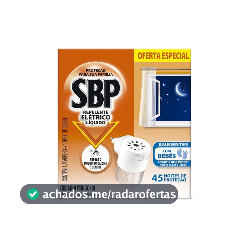 Repelente Elétrico Líquido SBP, 45 Noites
