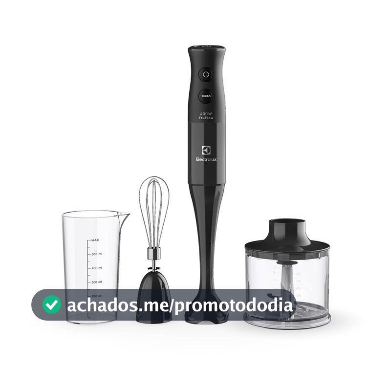 Mixer Misturador Multiuso Electrolux 3 em 1 400W 2 velocidades 3 acessórios mini processador capacidade resistente temperatura 600ml livre BPA EIB10 preto 220v