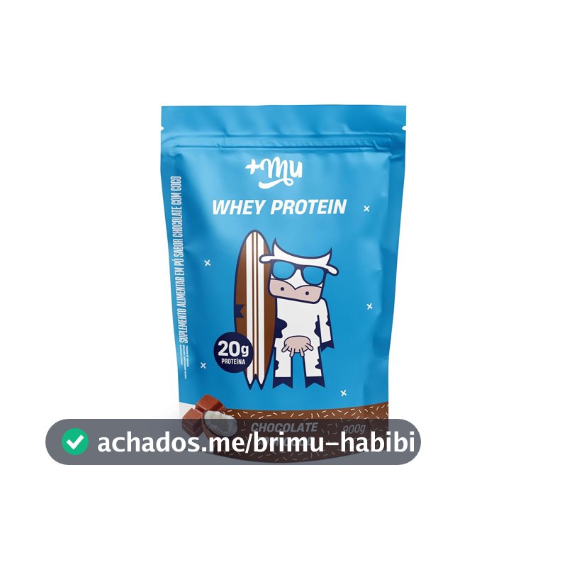 Whey Concentrado, Mais Mu, Sabor Chocolate c/Coco, 20g de proteína - 900g