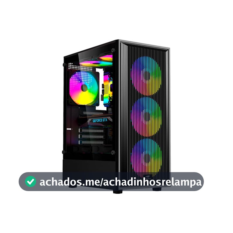Gabinete Gaming C3Tech MT-G120BK Preto, lateral em vidro temperado, Portas USB 3.0 e 2.0, Conector P2, Possui Organizador de Cabos, Compatível com placas-mãe Micro ATX e Mini ITX e Water Cooler