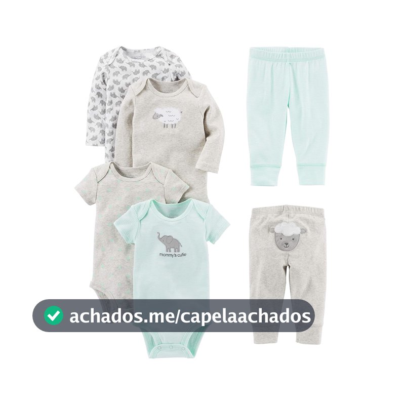 Simple Joys by Carter's Conjunto de 6 peças para bebês meninos (manga curta e comprida) e calça
