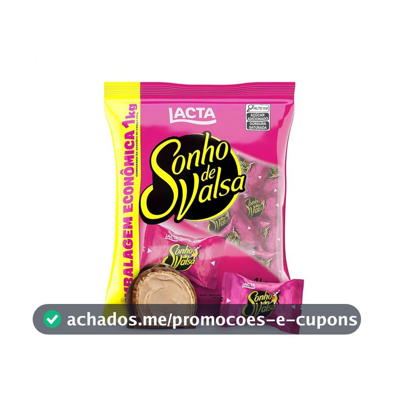Lacta Sonho de Valsa - Wafer Recheado Sabor Chocolate Pacote 1kg