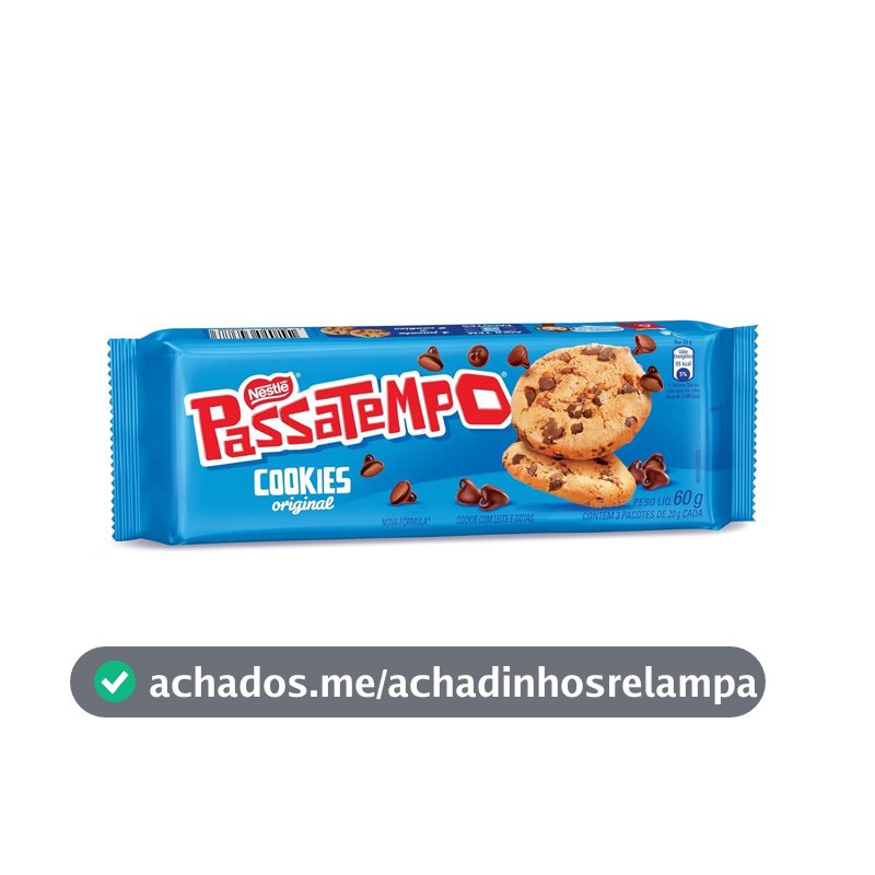 Passatempo Cookie Leite Com Gotas De Chocolate 60G