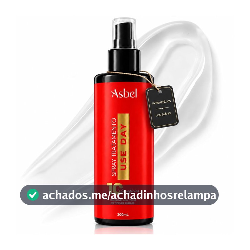 Oferta por tempo limitado: Asbel Spray Use Day 10 Benefícios 200ml Protetor Térmico Brilho e Selamento