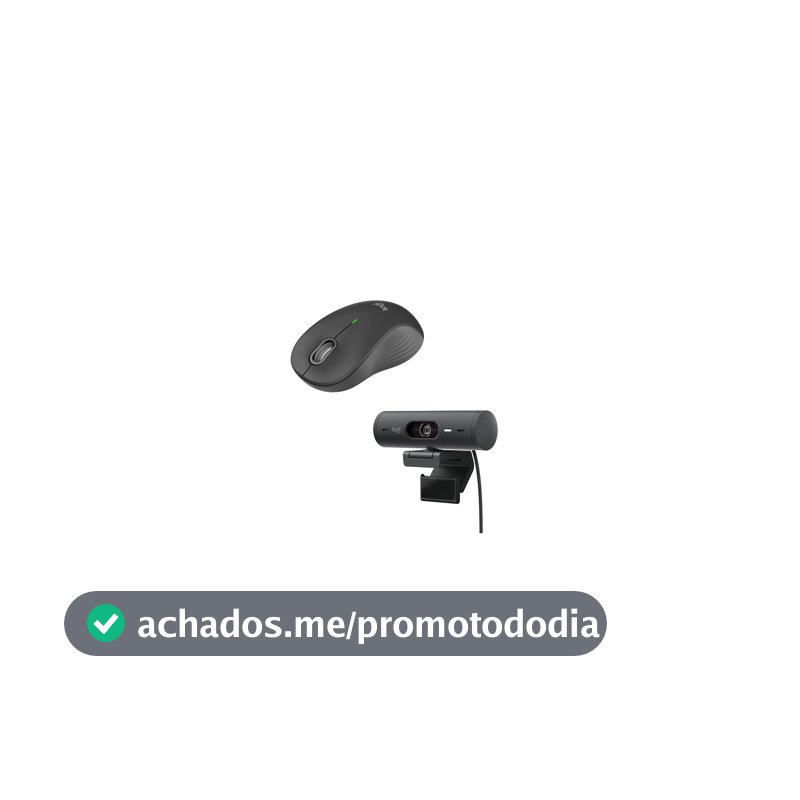 Mouse Sem Fio Logitech M550 L Grafite + Webcam Full HD Logitech Brio 500 - Grafite
