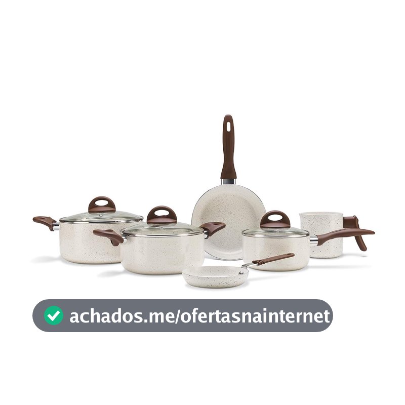 Brinox - Jogo de Panelas Antiaderente Ceramic Life 6 Peças Smart Plus - Vanilla