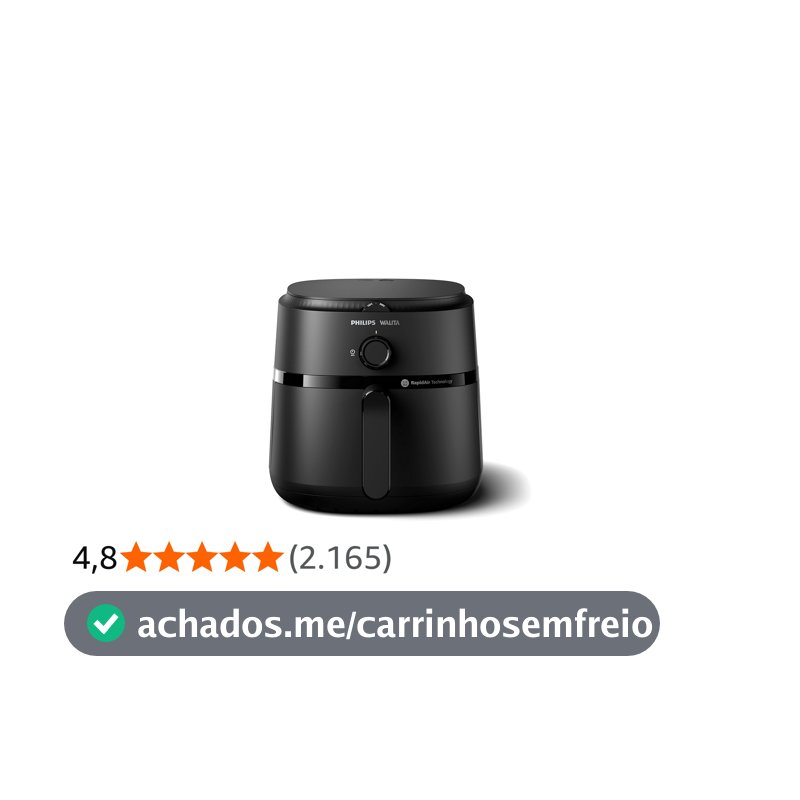 Philips Walita Fritadeira Airfryer Série 1000 XL 6,2L, Preta, 220V