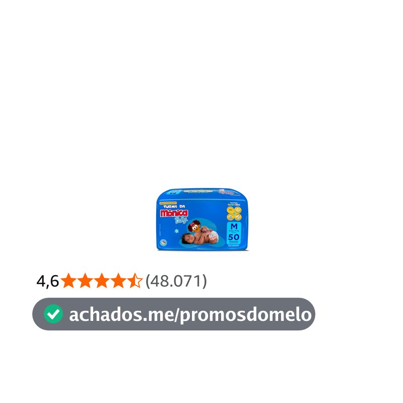 Fralda Turma da Mônica Baby Mega M 50 Unidades