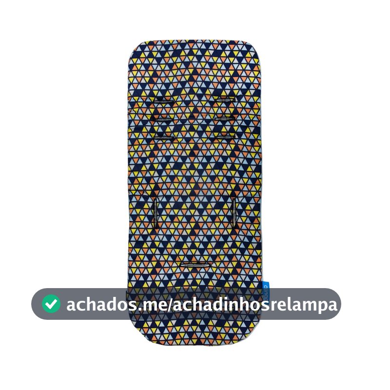 Clingo Almofada para Carrinho em Memory Foam, Dupla Face, Triângulos, Azul