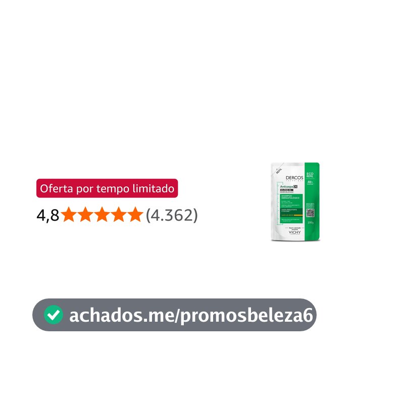Vichy, Dercos Shampoo Anticaspa Intensivo para Cabelos Secos