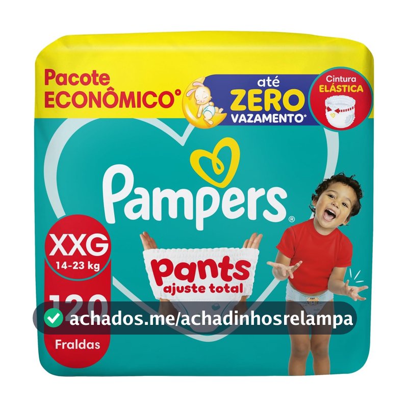 Fralda Pampers Pants Ajuste Total Tamanho XXG, 120 Unidades