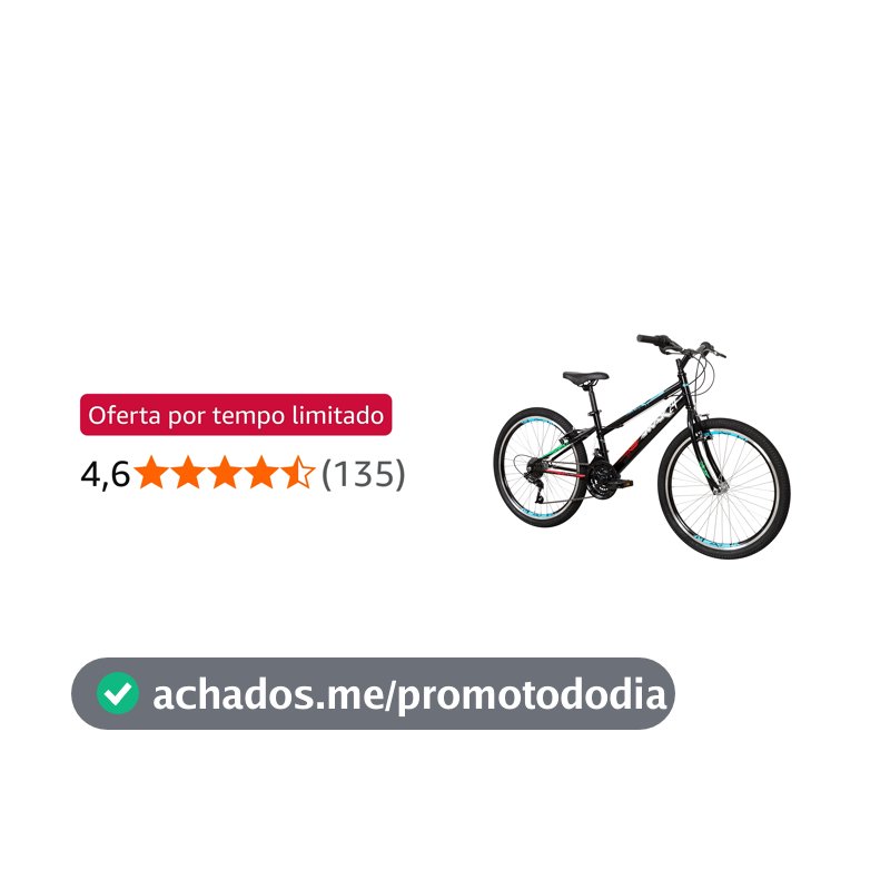 Bicicleta Caloi Max Aro 24, 21 Marchas, Grip Shift, Freio V-Brake, Aros de Alumínio Parede Dupla, Passeio e Lazer