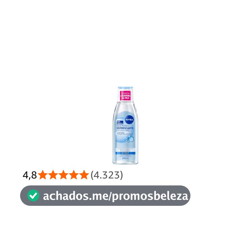 NIVEA Água Micelar Solução de Limpeza 7 em 1 Refrescante 200ml, Demaquila, Limpa Profundamente, Purifica, Hidrata, Cuidado Facial