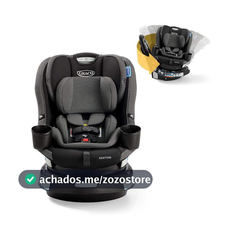Graco Cadeira Infantil para Carro EasyTurn™ com Giro 360° 2 em 1 com Sistema LATCH, Cyran, Preto