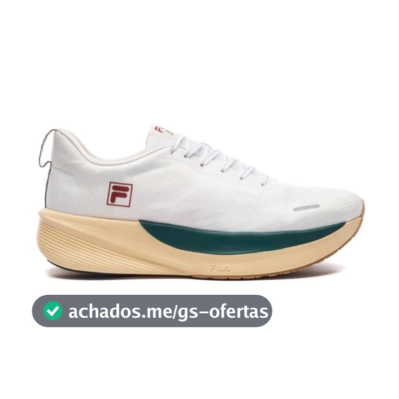 Fila Aero Skyfoam Tênis de Corrida Masculino Bege e Vermelho, Tamanho 39