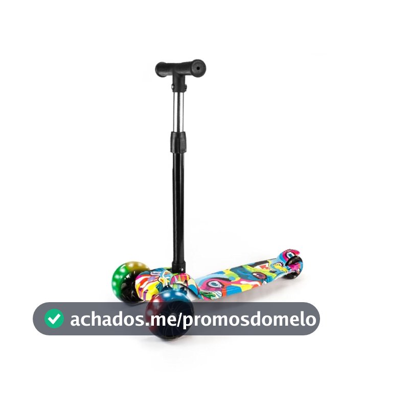 Patinete Infantil 3 Rodas Com Led Dobrável - Mega Compras