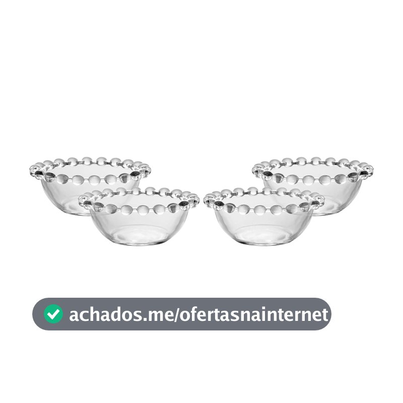 WOLFF - Conjunto 4 Bowls Pearl 9cm x 4cm Cristal