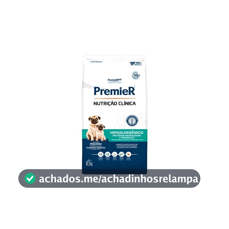 Ração Premier Nutrição Clínica Cão Raça Pequena Hipoalergênico 10,1kg