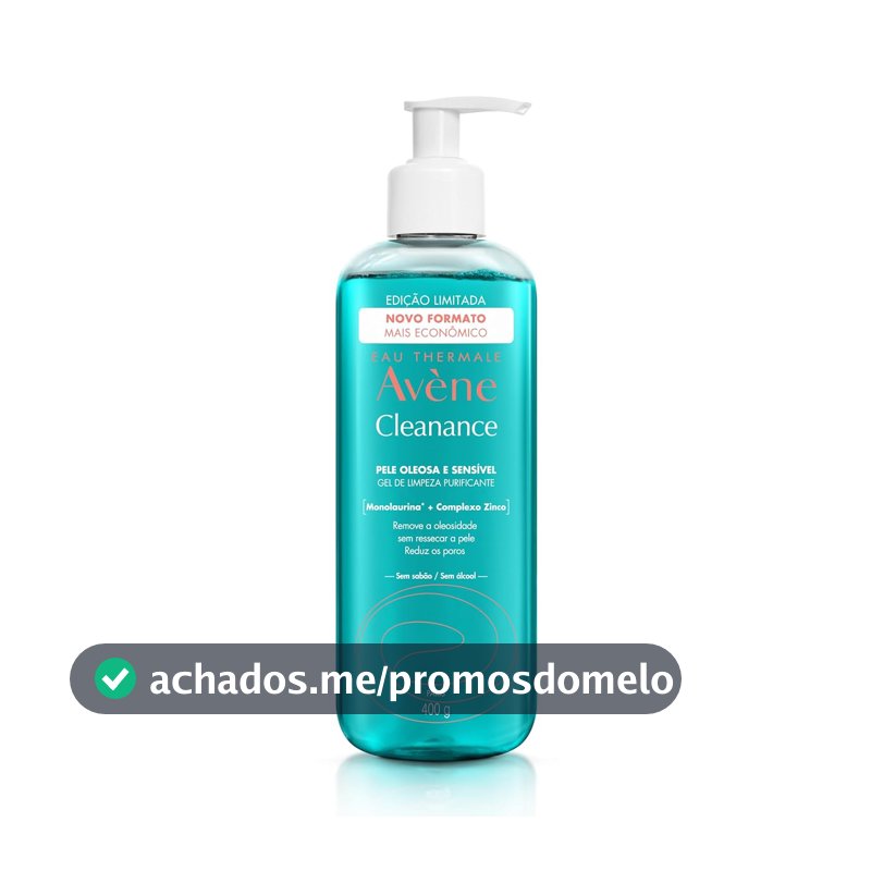 Gel de Limpeza Facial Avène Cleanance, Controle de Oleosidade e Desobstrução de Poros, 400g