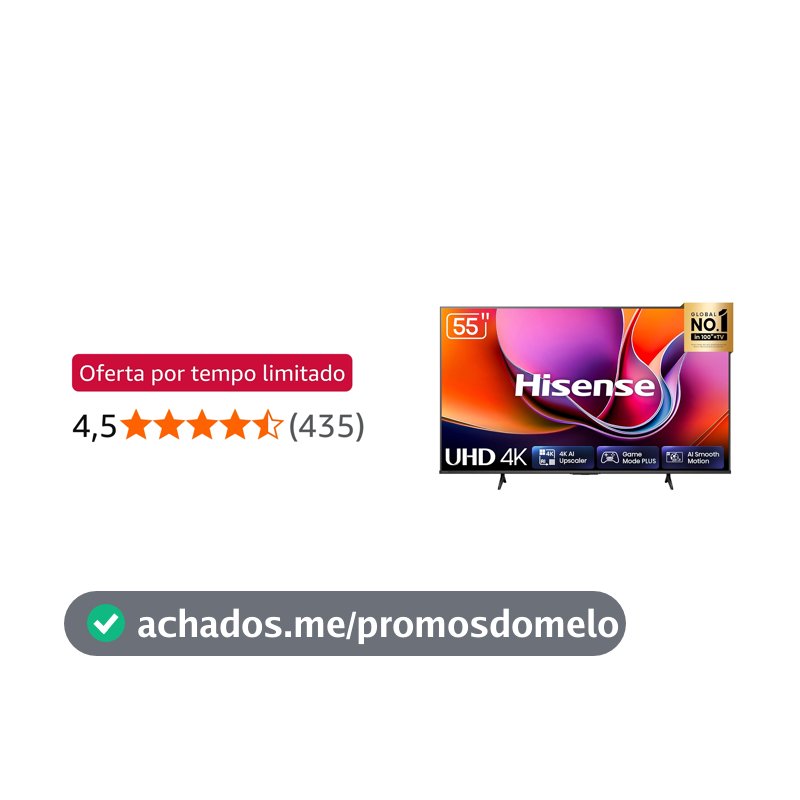 Hisense Smart TV 4K 55" Polegadas 55A6NV
