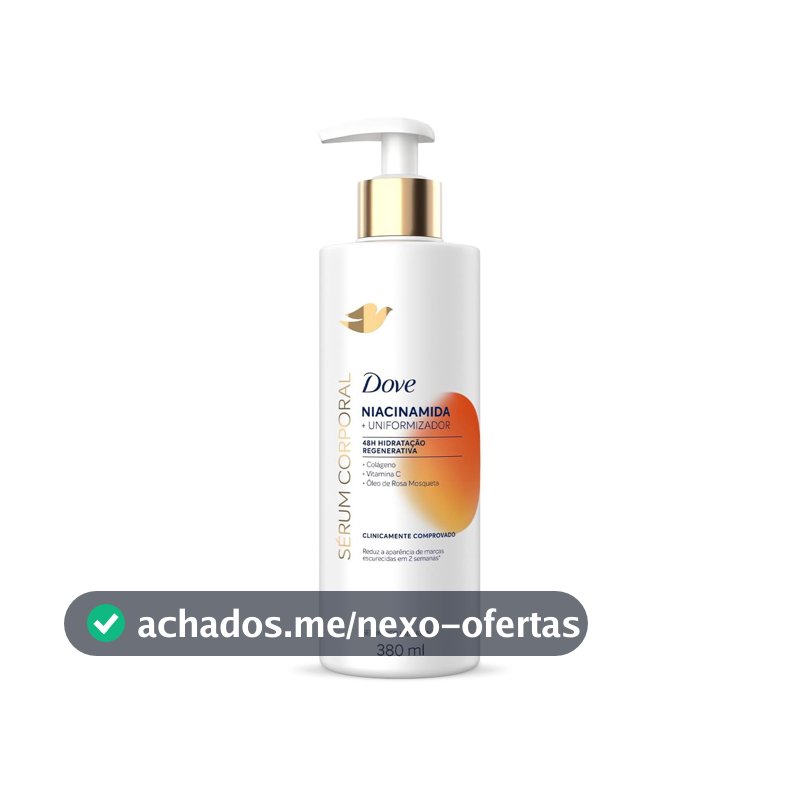 Sérum Hidratante Corporal Para Pele com Tom Irregular 48h de Hidratação Regenerativa Dove Dermo Renovador Niacinamida Redutor de Marcas Escurecidas Clinicamente Comprovado 380mL