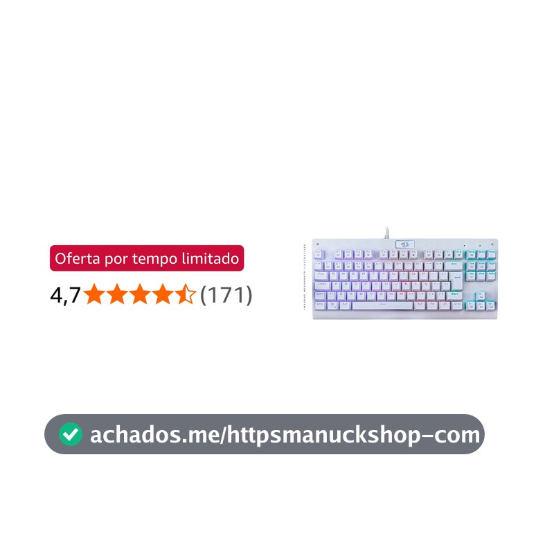 Teclado Mecânico Redragon Dark Avenger RGB Lunar White Switch Vermelho K568W-RGB