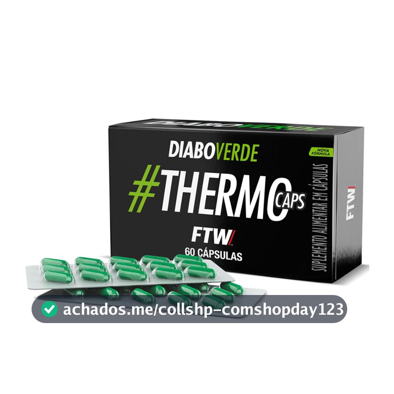FTW Termogênico ThermoCaps 200mg com 60 Cápsulas Diabo Verde – Suplemento Termogênico com Cafeína, L-Arginina e Picolinato de Cromo para mais Energia, Foco e Desempenho