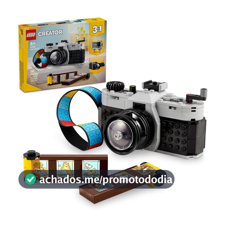 LEGO® Creator 3 em 1 – Câmera Retrô Brinquedos Interativos de Fotografia 31147