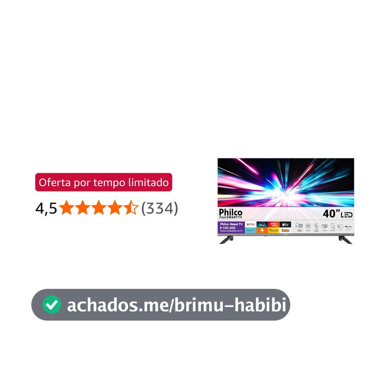 Smart TV 40" Philco Roku TV HDR10 Dolby Áudio P40CRA
