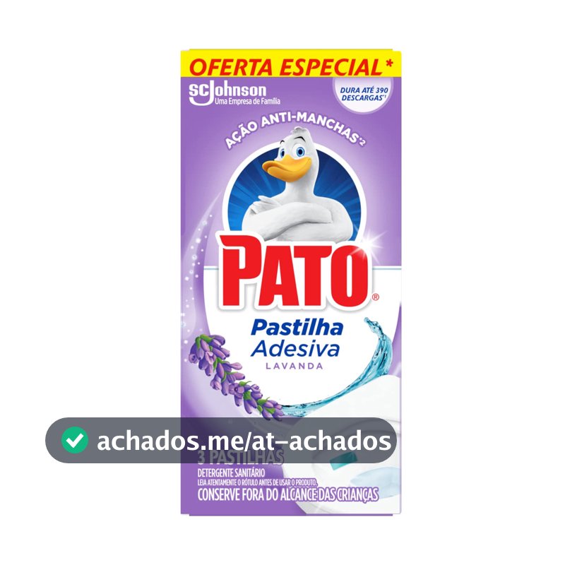 Pato Desinfetante Pastilha Sanitária Adesiva Lavanda, 3 unidades