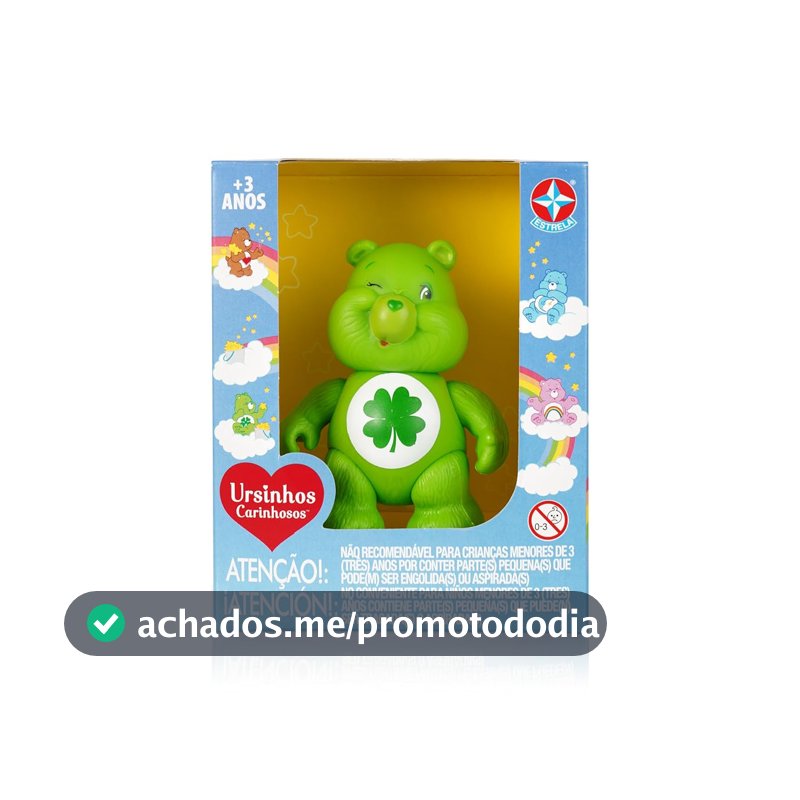 Oferta por tempo limitado: Brinquedos Estrela - Boneco Vinil Ursinhos Carinhosos, Boa Sorte, Verde, 7,5 cm