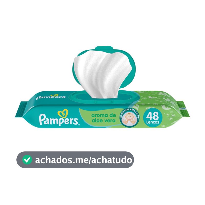 Lenços Umedecidos Pampers Aroma de Aloe Vera 48 Unidades
