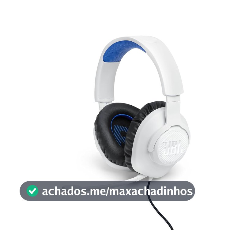 JBL, Fone de Ouvido Com Fio, JBL, QuantumSOUND 100P, Headset Gamer, Over Ear, Microfone Removível - Branco