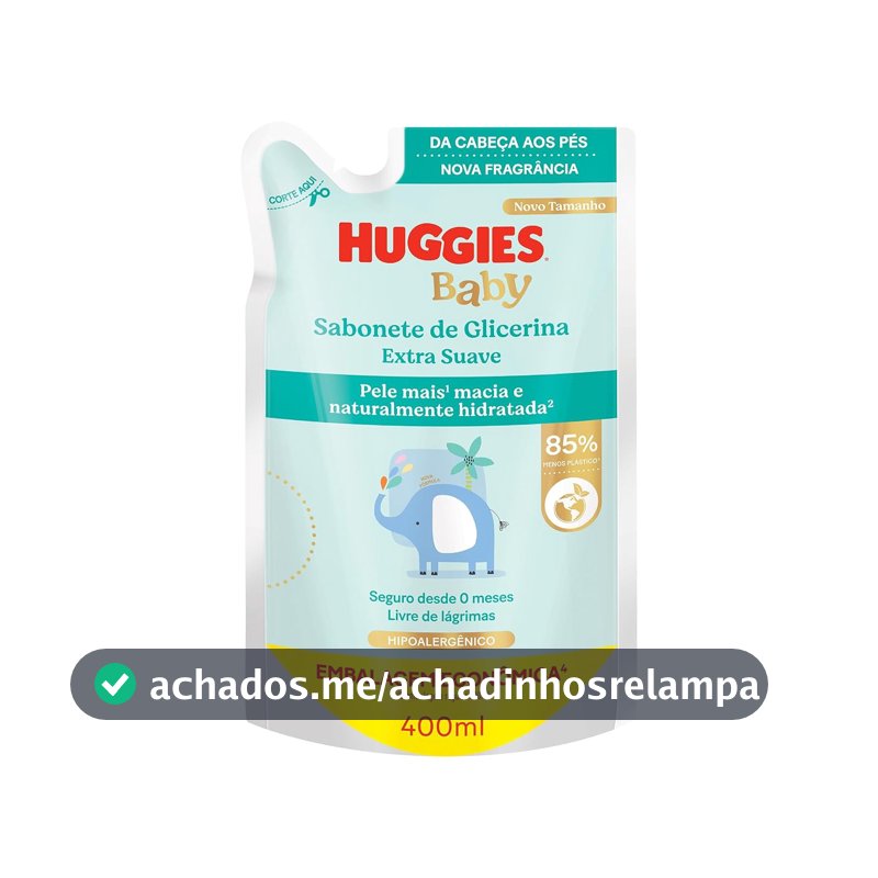 Sabonete Líquido Glicerina Huggies Extra Suave Refil 400 ml