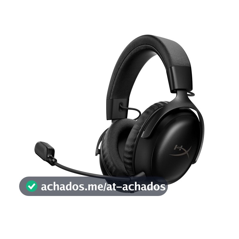 Headset Gamer HyperX Cloud III S Wireless – PC, PS5, PS4, Nintendo Switch, Drivers de 53 mm, Áudio DTS, Microfone de 10 mm, 2,4 GHz, Bluetooth, Preto (A59YZAA)