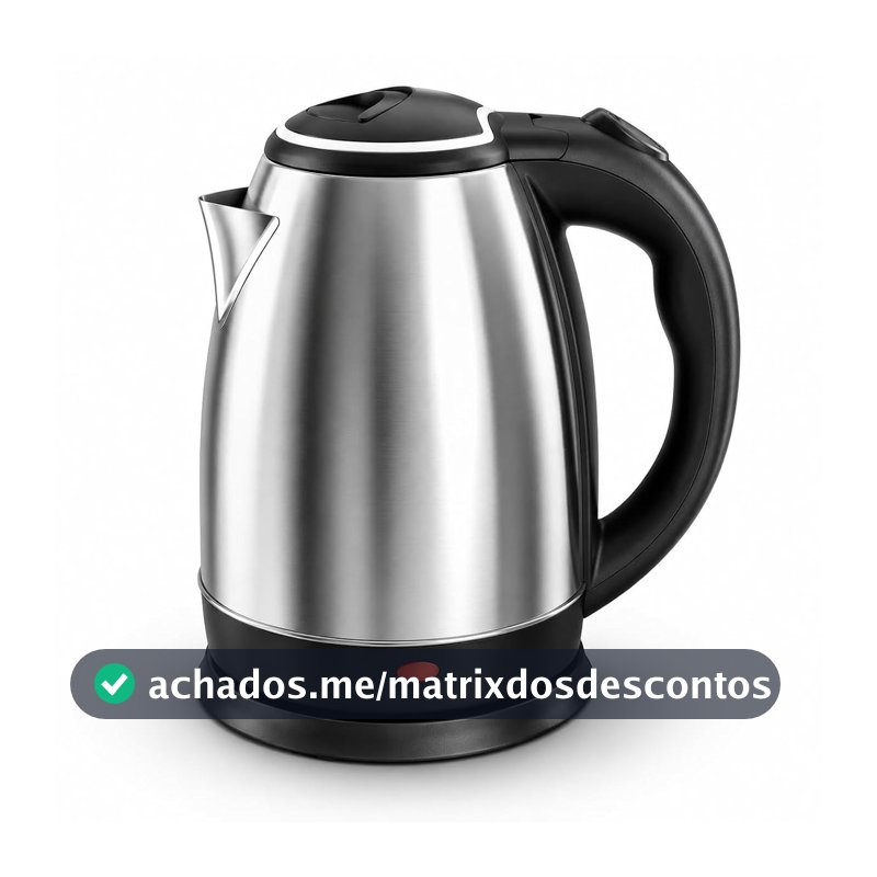 Chaleira Elétrica 1.8 Litros Inox Desligamento Automatico Cor Aço 110V Aquecimento Rápido Segura Café Chá Fácil Abertura Premium GT